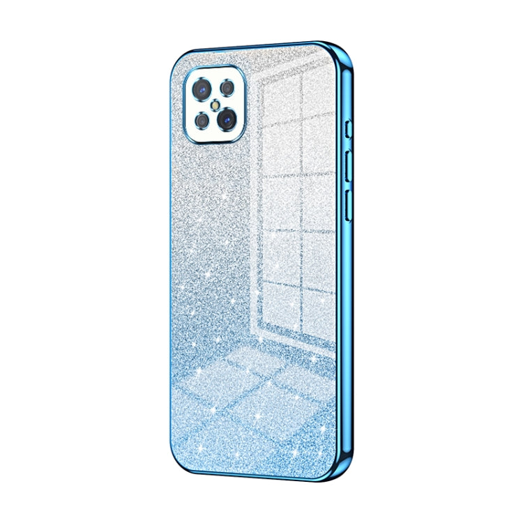 For OPPO A92s / Reno4 Z 5G Gradient Glitter Powder Electroplated Phone Case(Blue) - OPPO Cases by PMC Jewellery | Online Shopping South Africa | PMC Jewellery | Buy Now Pay Later Mobicred