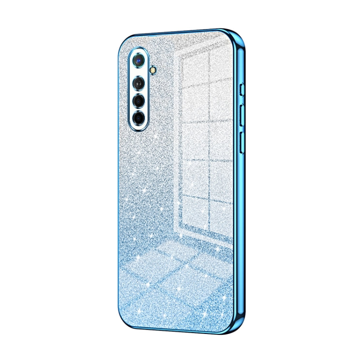For OPPO K5 / Realme XT/XT 730G Gradient Glitter Powder Electroplated Phone Case(Blue) - OPPO Cases by PMC Jewellery | Online Shopping South Africa | PMC Jewellery | Buy Now Pay Later Mobicred