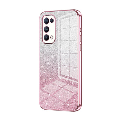 For OPPO Reno5 Pro Gradient Glitter Powder Electroplated Phone Case(Pink) - OPPO Cases by PMC Jewellery | Online Shopping South Africa | PMC Jewellery | Buy Now Pay Later Mobicred