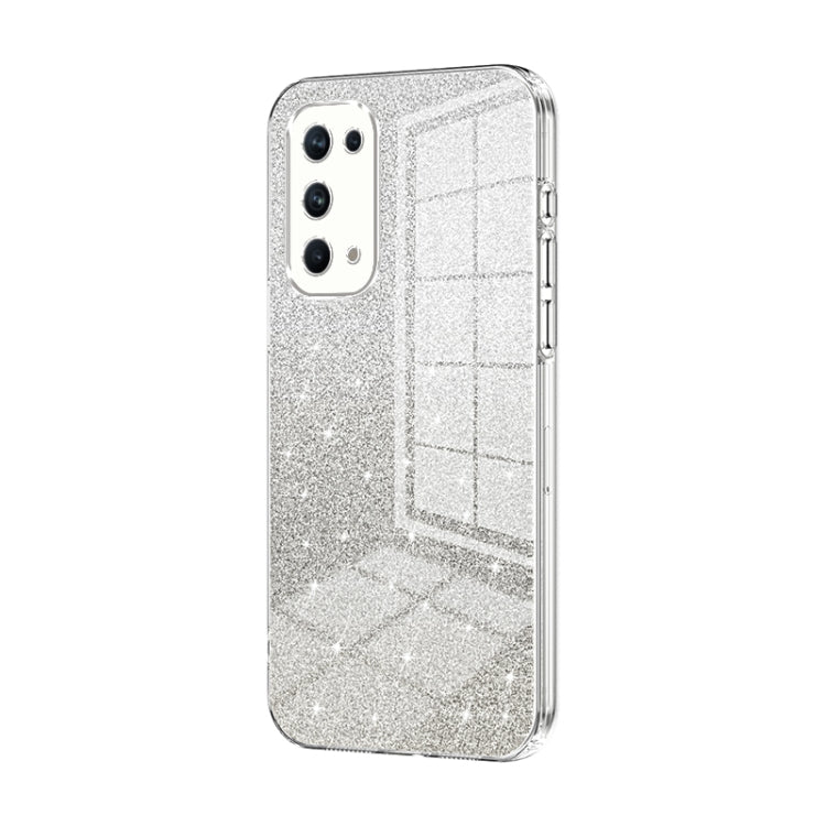 For OPPO Reno5 Pro Gradient Glitter Powder Electroplated Phone Case(Transparent) - OPPO Cases by PMC Jewellery | Online Shopping South Africa | PMC Jewellery | Buy Now Pay Later Mobicred