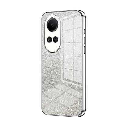 For OPPO Reno10 5G/Reno10 Pro 5G Global Gradient Glitter Powder Electroplated Phone Case(Silver) - OPPO Cases by PMC Jewellery | Online Shopping South Africa | PMC Jewellery | Buy Now Pay Later Mobicred