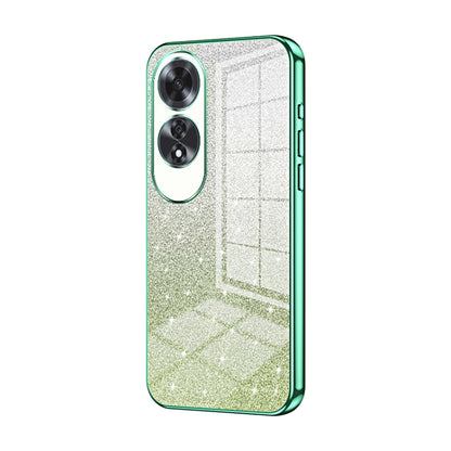 For OPPO A60 Gradient Glitter Powder Electroplated Phone Case(Green) - OPPO Cases by PMC Jewellery | Online Shopping South Africa | PMC Jewellery | Buy Now Pay Later Mobicred