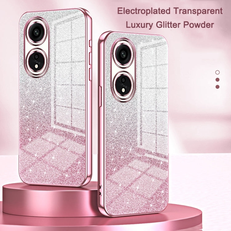 For OPPO Reno11 Global Gradient Glitter Powder Electroplated Phone Case(Pink) - Reno11 Cases by PMC Jewellery | Online Shopping South Africa | PMC Jewellery | Buy Now Pay Later Mobicred