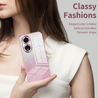 For OPPO Find X6 Pro Gradient Glitter Powder Electroplated Phone Case(Transparent) - OPPO Cases by PMC Jewellery | Online Shopping South Africa | PMC Jewellery | Buy Now Pay Later Mobicred