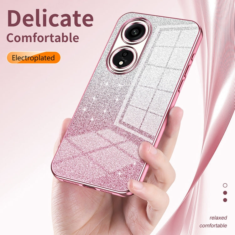 For OPPO Reno11 Global Gradient Glitter Powder Electroplated Phone Case(Transparent) - Reno11 Cases by PMC Jewellery | Online Shopping South Africa | PMC Jewellery | Buy Now Pay Later Mobicred