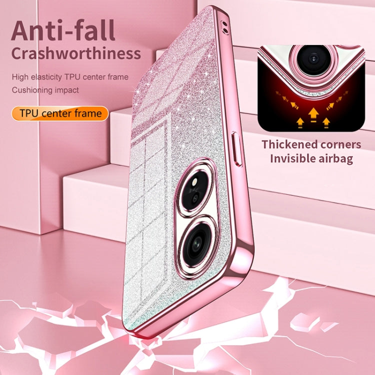 For OPPO A94 4G Gradient Glitter Powder Electroplated Phone Case(Silver) - OPPO Cases by PMC TechLife | Online Shopping South Africa | PMC TechLife | Buy Now Pay Later Mobicred