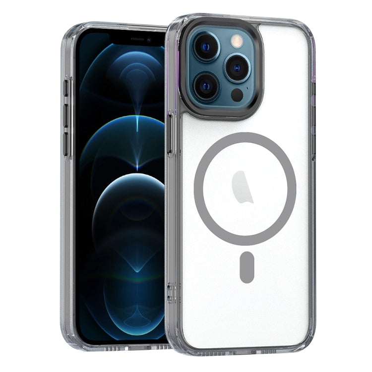 For iPhone 12 Pro Max MagSafe Magnetic Clear Phone Case(Black) - iPhone 12 Pro Max Cases by PMC TechLife | Online Shopping South Africa | PMC TechLife