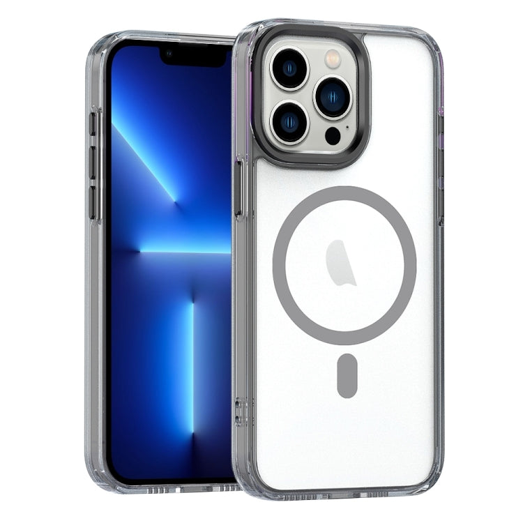 For iPhone 13 Pro MagSafe Magnetic Clear Phone Case(Black) - iPhone 13 Pro Cases by PMC TechLife | Online Shopping South Africa | PMC TechLife