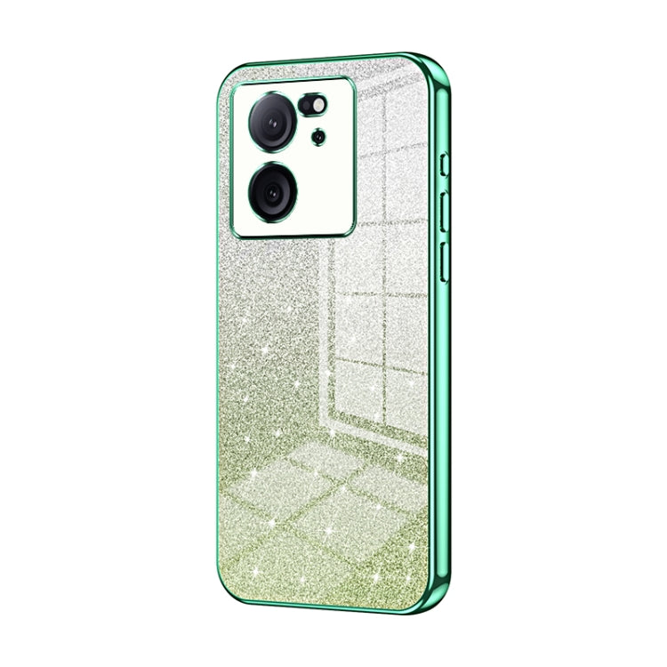 For Xiaomi Redmi K60 Ultra / Xiaomi 13T Gradient Glitter Powder Electroplated Phone Case(Green) - Redmi K60 Ultra Cases by PMC Jewellery | Online Shopping South Africa | PMC Jewellery | Buy Now Pay Later Mobicred