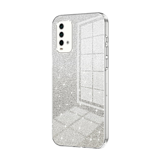 For Xiaomi Redmi Note 9 4G Gradient Glitter Powder Electroplated Phone Case(Transparent) - Xiaomi Cases by PMC Jewellery | Online Shopping South Africa | PMC Jewellery | Buy Now Pay Later Mobicred