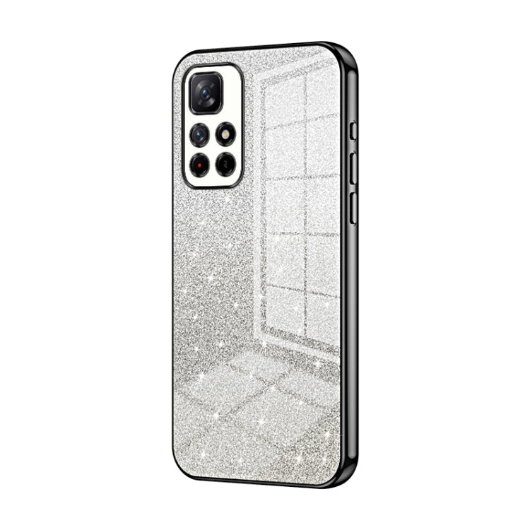 For Xiaomi Redmi Note 11T 5G/Note 11S 5G Gradient Glitter Powder Electroplated Phone Case(Black) - Xiaomi Cases by PMC TechLife | Online Shopping South Africa | PMC TechLife | Buy Now Pay Later Mobicred