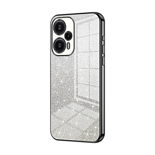 For Xiaomi Redmi Note 12 Turbo/Poco F5 Gradient Glitter Powder Electroplated Phone Case(Black) - Xiaomi Cases by PMC Jewellery | Online Shopping South Africa | PMC Jewellery | Buy Now Pay Later Mobicred