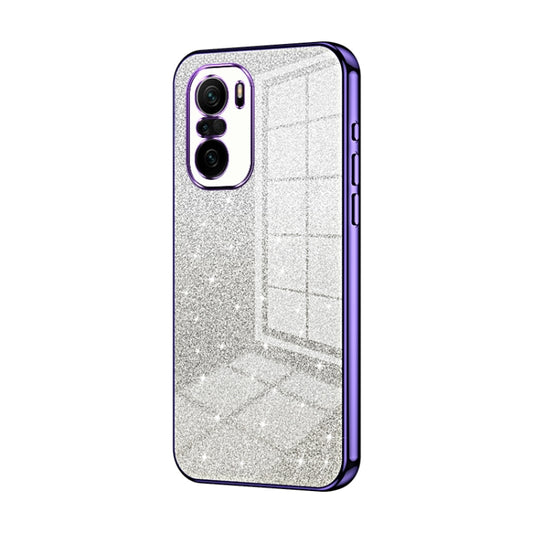 For Xiaomi Redmi K40 / K40 Pro / K40 Pro+ Gradient Glitter Powder Electroplated Phone Case(Purple) - Xiaomi Cases by PMC Jewellery | Online Shopping South Africa | PMC Jewellery | Buy Now Pay Later Mobicred