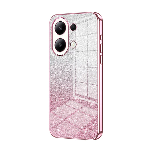 For Xiaomi Redmi Note 13 4G Gradient Glitter Powder Electroplated Phone Case(Pink) - Note 13 Cases by PMC Jewellery | Online Shopping South Africa | PMC Jewellery | Buy Now Pay Later Mobicred