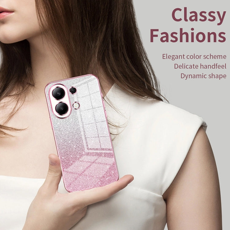 For Xiaomi Redmi Note 12 Pro 5G Gradient Glitter Powder Electroplated Phone Case(Transparent) - Xiaomi Cases by PMC TechLife | Online Shopping South Africa | PMC TechLife | Buy Now Pay Later Mobicred