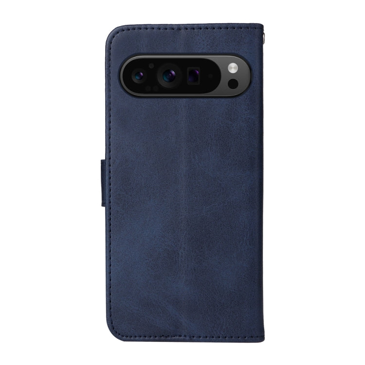 For Google Pixel 9 Pro Classic Calf Texture Flip Leather Phone Case(Blue) - Google Cases by PMC Jewellery | Online Shopping South Africa | PMC Jewellery | Buy Now Pay Later Mobicred