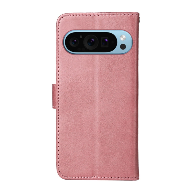 For Google Pixel 9 Classic Calf Texture Flip Leather Phone Case(Rose Gold) - Google Cases by PMC Jewellery | Online Shopping South Africa | PMC Jewellery | Buy Now Pay Later Mobicred