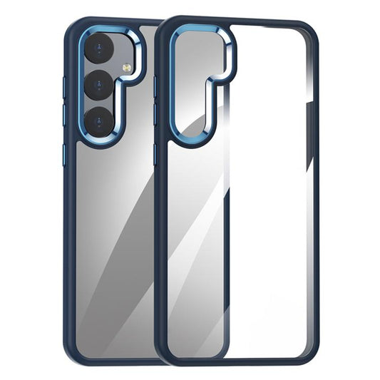 For Samsung Galaxy S25+ 5G Anti-fingerprint Highly Transparent PC Phone Case(Blue) - Galaxy S25+ 5G Cases by PMC Jewellery | Online Shopping South Africa | PMC Jewellery | Buy Now Pay Later Mobicred