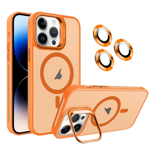 For iPhone 14 Pro Max Invisible Lens Holder MagSafe Phone Case(Orange) - iPhone 14 Pro Max Cases by PMC Jewellery | Online Shopping South Africa | PMC Jewellery