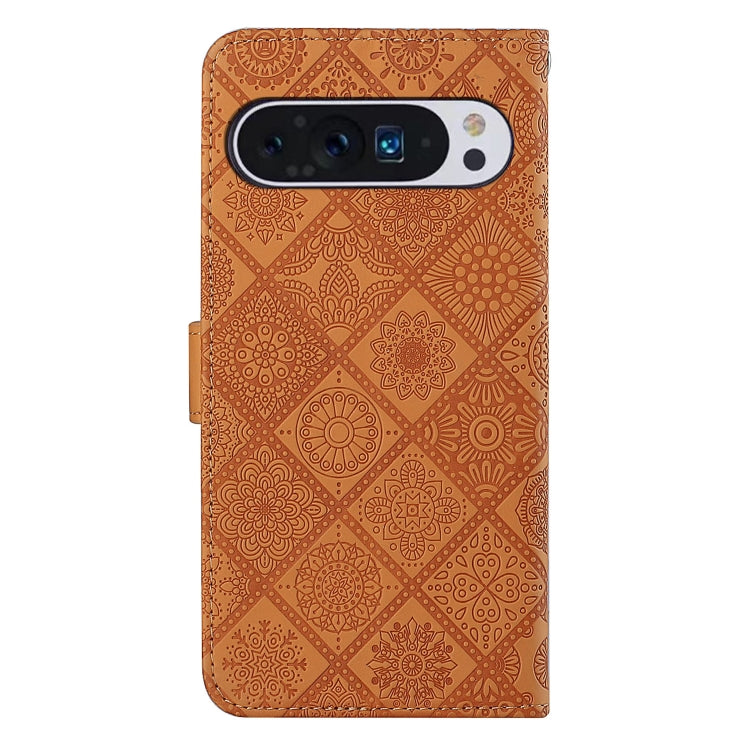 For Google Pixel 9 Pro XL Ethnic Style Embossed Pattern Leather Phone Case(Brown) - Google Cases by PMC Jewellery | Online Shopping South Africa | PMC Jewellery | Buy Now Pay Later Mobicred