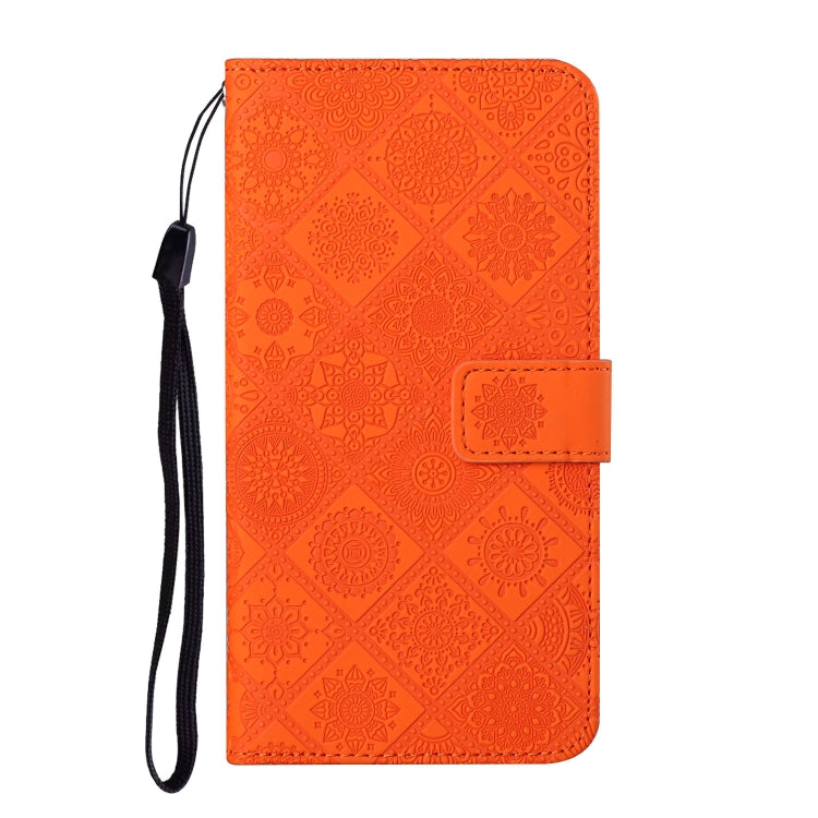 For Google Pixel 9 / 9 Pro Ethnic Style Embossed Pattern Leather Phone Case(Orange) - Google Cases by PMC Jewellery | Online Shopping South Africa | PMC Jewellery | Buy Now Pay Later Mobicred