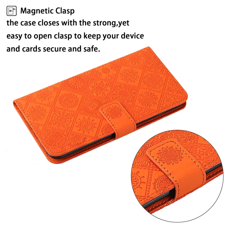 For Google Pixel 9 / 9 Pro Ethnic Style Embossed Pattern Leather Phone Case(Orange) - Google Cases by PMC TechLife | Online Shopping South Africa | PMC TechLife | Buy Now Pay Later Mobicred