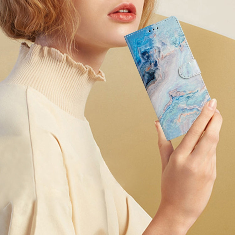 For Blackview A53 Pro Colored Drawing Leather Phone Case(Blue Marble) - More Brand by PMC TechLife | Online Shopping South Africa | PMC TechLife | Buy Now Pay Later Mobicred