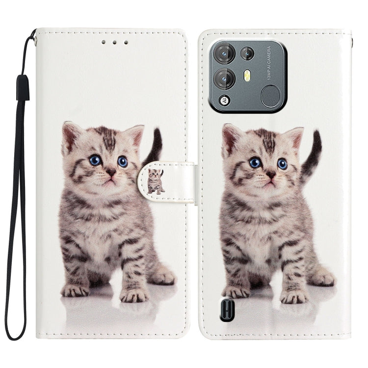 For Blackview A55 Pro Colored Drawing Leather Phone Case(Little Tabby Cat) - More Brand by PMC Jewellery | Online Shopping South Africa | PMC Jewellery | Buy Now Pay Later Mobicred