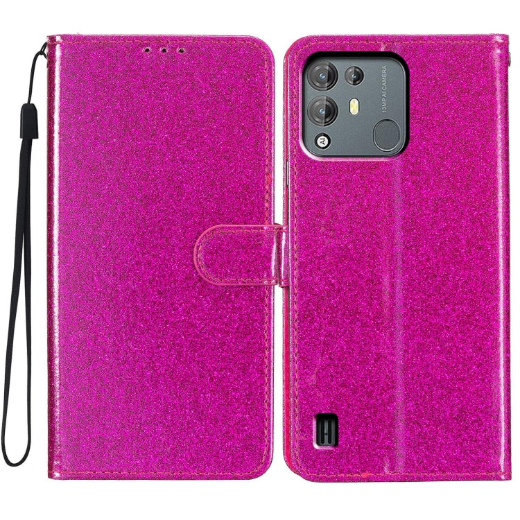 For Blackview A55 Pro Glitter Powder Flip Leather Phone Case(Rose Red) - More Brand by PMC Jewellery | Online Shopping South Africa | PMC Jewellery | Buy Now Pay Later Mobicred