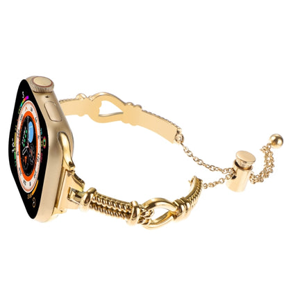 For Apple Watch Series 9 45mm Twist Metal Bracelet Chain Watch Band(Gold) - Watch Bands by PMC Jewellery | Online Shopping South Africa | PMC Jewellery