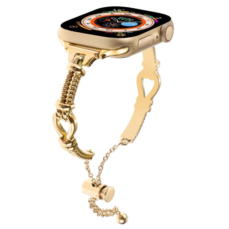 For Apple Watch Series 9 41mm Twist Metal Bracelet Chain Watch Band(Gold) - Watch Bands by PMC Jewellery | Online Shopping South Africa | PMC Jewellery