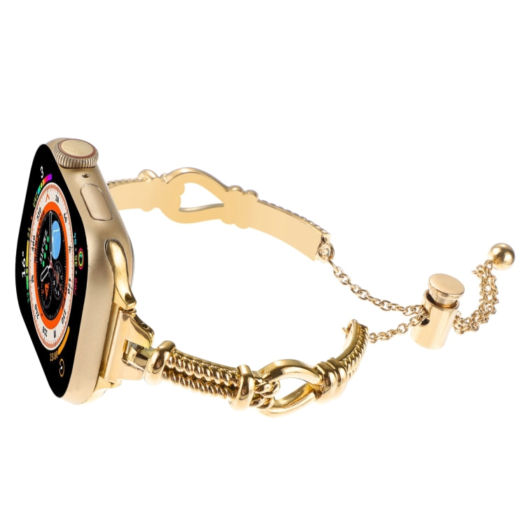 For Apple Watch Series 8 45mm Twist Metal Bracelet Chain Watch Band(Gold) - Watch Bands by PMC Jewellery | Online Shopping South Africa | PMC Jewellery