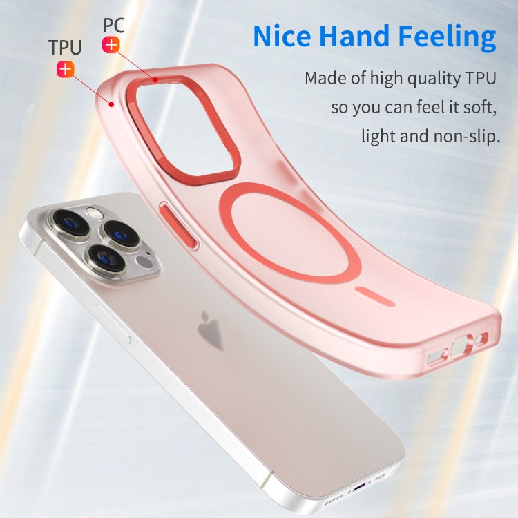For iPhone 15 Pro MagSafe Frosted Translucent TPU + PC Full Coverage Phone Case(Red) - iPhone 15 Pro Cases by PMC TechLife | Online Shopping South Africa | PMC TechLife