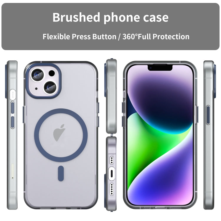 For iPhone 16 Plus MagSafe Frosted Translucent TPU + PC Full Coverage Phone Case(Dark Blue) - iPhone 16 Plus Cases by PMC Jewellery | Online Shopping South Africa | PMC Jewellery | Buy Now Pay Later Mobicred