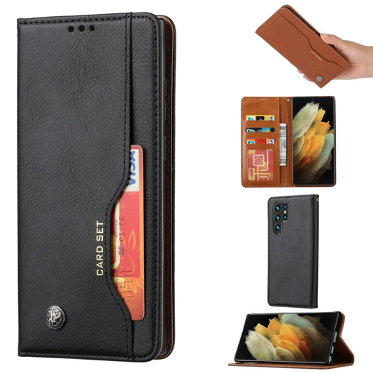 For Samsung Galaxy S25 Ultra 5G Knead Skin Texture Flip Leather Phone Case(Black) - Galaxy S25 Ultra 5G Cases by PMC Jewellery | Online Shopping South Africa | PMC Jewellery | Buy Now Pay Later Mobicred