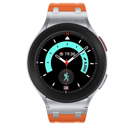 For Samsung Galaxy watch 4 / 5 / 6 AP Series Liquid Silicone Watch Band(Silver Orange) - Watch Bands by PMC Jewellery | Online Shopping South Africa | PMC Jewellery