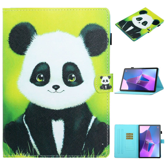 For Lenovo Tab P12 2023 / TB370FU Coloured Drawing Stitching Smart Leather Tablet Case(Panda) - Lenovo by PMC Jewellery | Online Shopping South Africa | PMC Jewellery | Buy Now Pay Later Mobicred