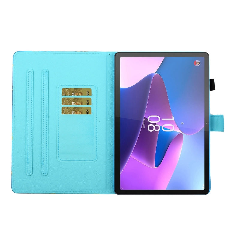 For Lenovo Tab P12 2023 / TB370FU Coloured Drawing Stitching Smart Leather Tablet Case(Blue Marble) - free shipping - PMC TechLife - Order now!