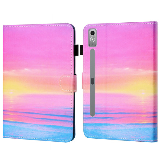 For Lenovo Tab P12 2023 / TB370FU Coloured Drawing Stitching Smart Leather Tablet Case(Sunrise) - Lenovo by PMC Jewellery | Online Shopping South Africa | PMC Jewellery | Buy Now Pay Later Mobicred