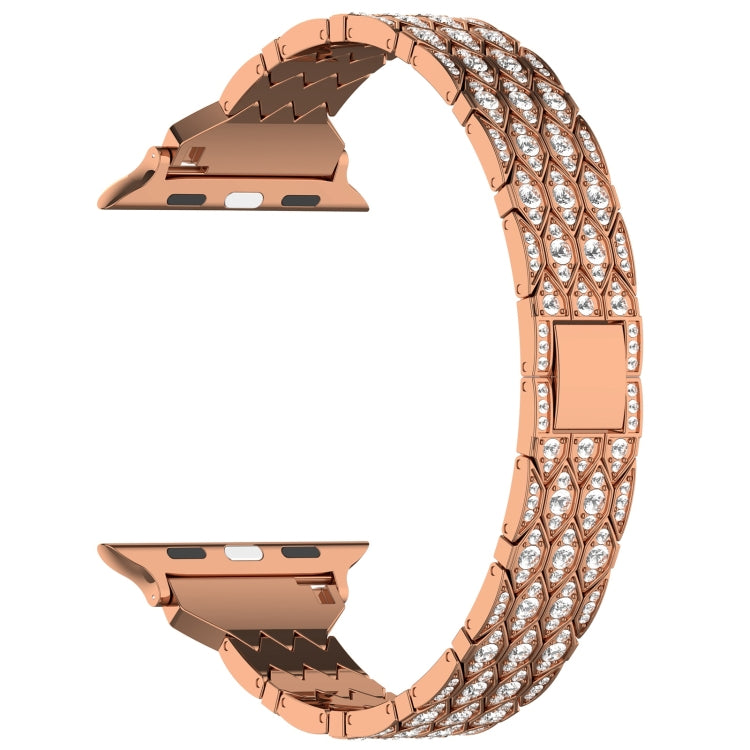 For Apple Watch SE 2023 40mm Devil Eye Diamond Bracelet Metal Watch Band(Rose Gold) - Watch Bands by PMC Jewellery | Online Shopping South Africa | PMC Jewellery