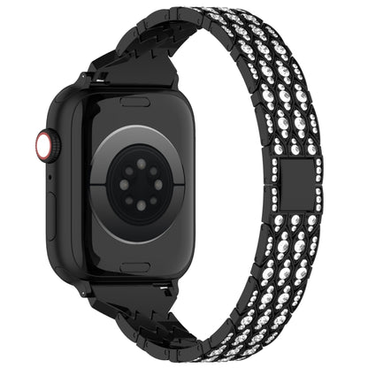 For Apple Watch Ultra 49mm Devil Eye Diamond Bracelet Metal Watch Band(Black) - Watch Bands by PMC Jewellery | Online Shopping South Africa | PMC Jewellery