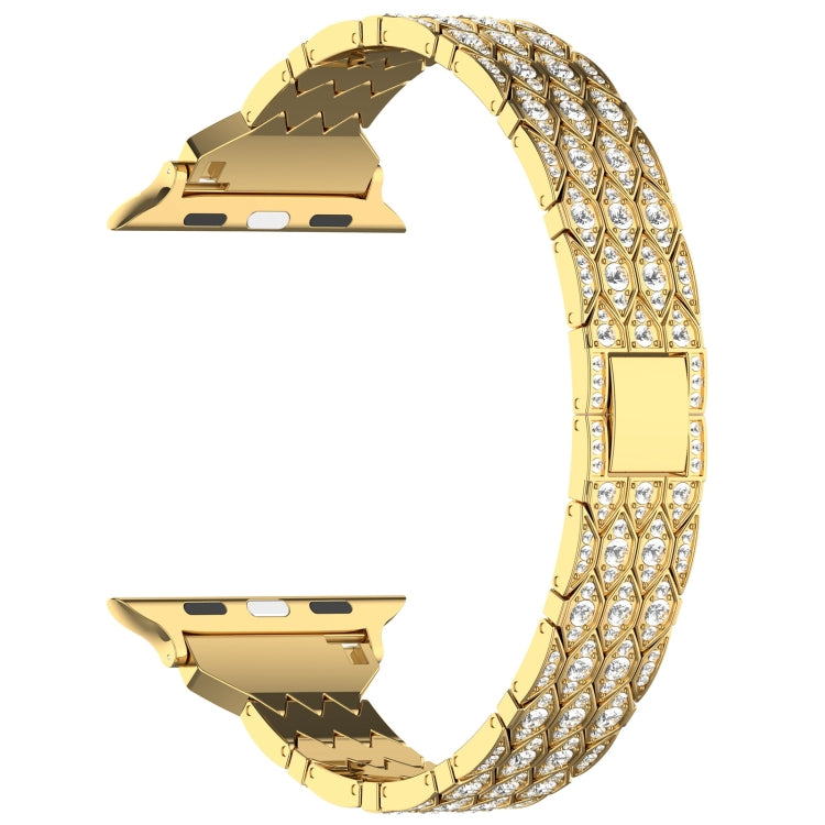 For Apple Watch Series 6 40mm Devil Eye Diamond Bracelet Metal Watch Band(Gold) - Watch Bands by PMC Jewellery | Online Shopping South Africa | PMC Jewellery