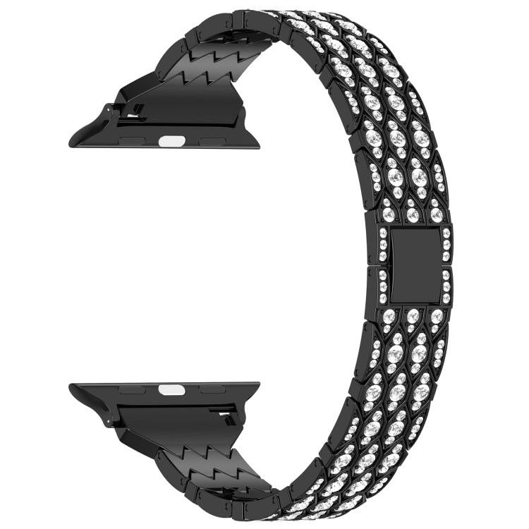 For Apple Watch Series 3 42mm Devil Eye Diamond Bracelet Metal Watch Band(Black) - Watch Bands by PMC Jewellery | Online Shopping South Africa | PMC Jewellery