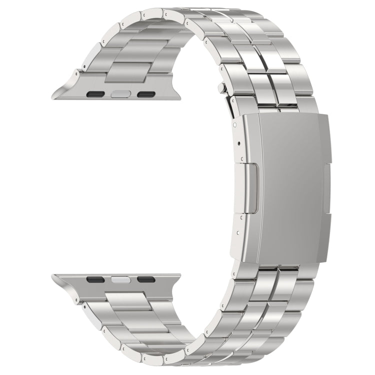 For Apple Watch Series 7 45mm Tortoise Buckle Titanium Steel Watch Band(Silver) - Watch Bands by PMC Jewellery | Online Shopping South Africa | PMC Jewellery