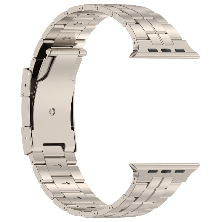 For Apple Watch Series 5 44mm Tortoise Buckle Titanium Steel Watch Band(Starlight) - Watch Bands by PMC Jewellery | Online Shopping South Africa | PMC Jewellery