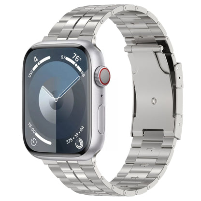 For Apple Watch Series 2 38mm Tortoise Buckle Titanium Steel Watch Band(Silver) - Watch Bands by PMC Jewellery | Online Shopping South Africa | PMC Jewellery