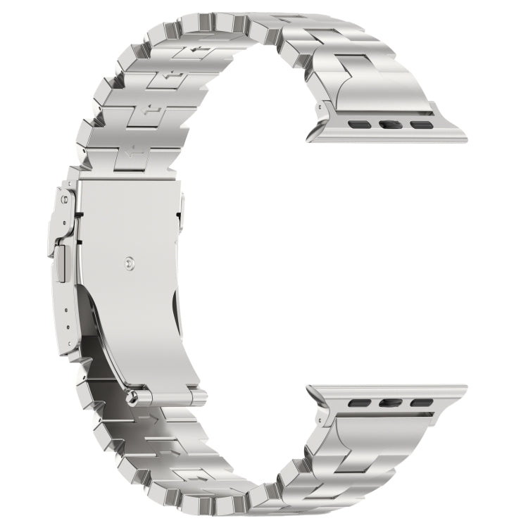 For Apple Watch Series 9 45mm Butterfly Type Titanium Steel Watch Band(Silver) - Watch Bands by PMC Jewellery | Online Shopping South Africa | PMC Jewellery