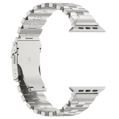 For Apple Watch SE 2022 44mm Butterfly Type Titanium Steel Watch Band(Silver) - Watch Bands by PMC Jewellery | Online Shopping South Africa | PMC Jewellery