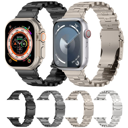 For Apple Watch Series 3 42mm Butterfly Type Titanium Steel Watch Band(Grey) - Watch Bands by PMC Jewellery | Online Shopping South Africa | PMC Jewellery