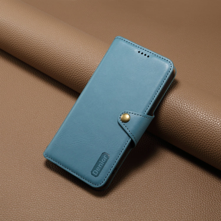 For iPhone 16 Plus Denior Cowhide Texture Wallet Style Leather Phone Case(Blue) - free shipping - PMC Jewellery - Order now!